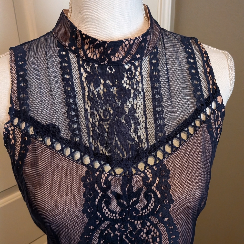🌟Final🌟 Altar'd State Navy Lace Midi Dress - Picture 5 of 9